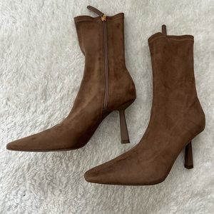 Zara suede square toe boots. Size 38